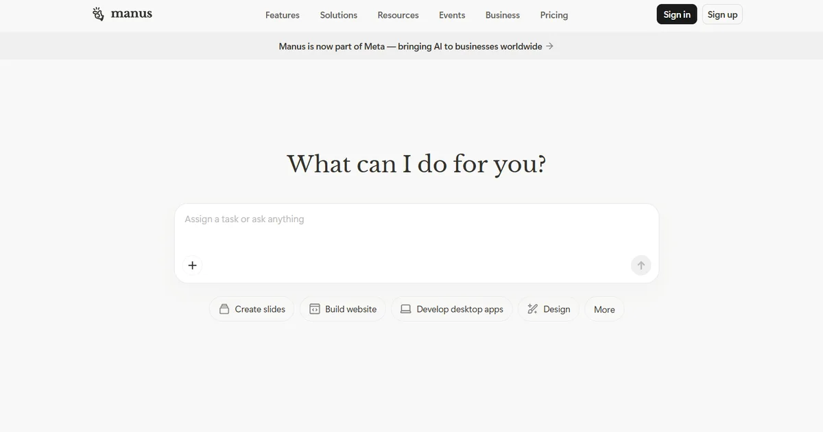 Manus AI AI agent workflow platform interface
