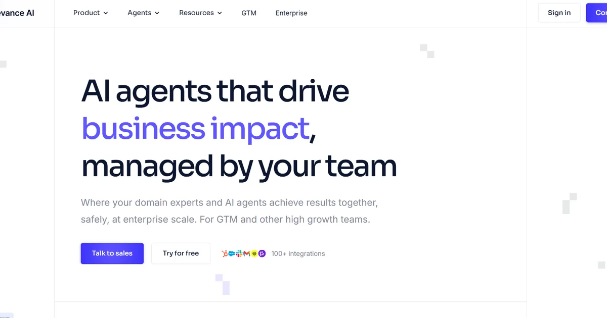 Relevance AI AI agent workflow platform interface