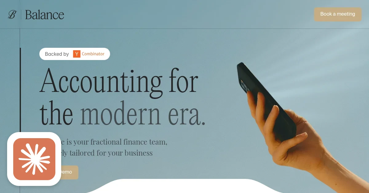 Balance homepage screenshot with Claude's Corner badge