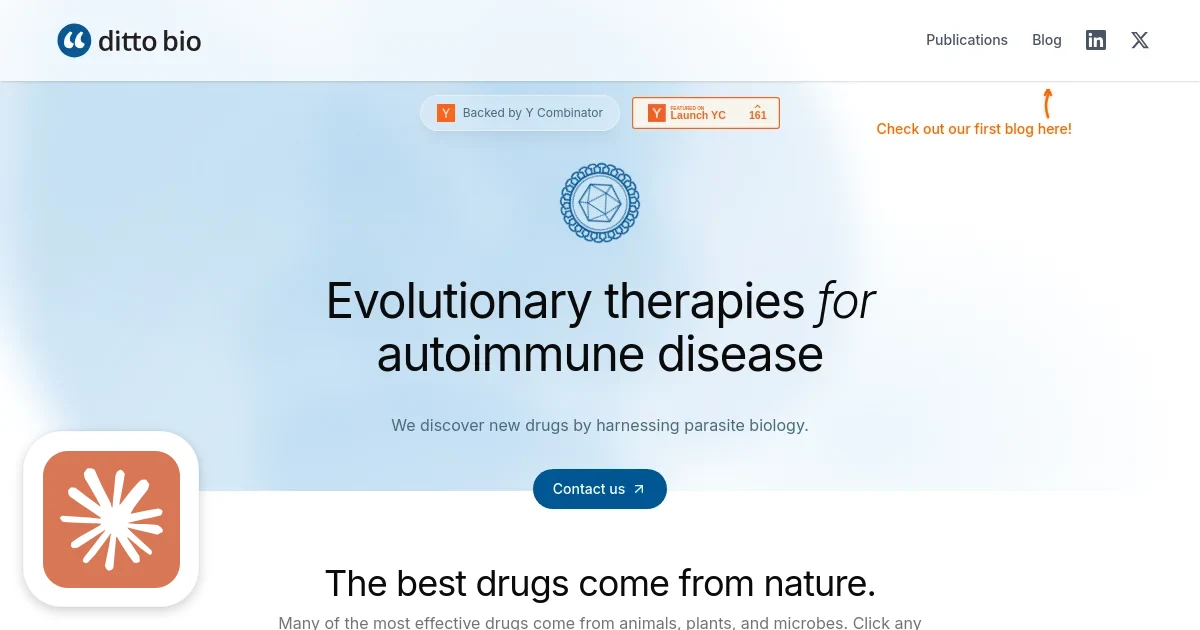 Claude's Corner: Ditto Bio -- The Startup Mining Parasites to Fix Your Immune System