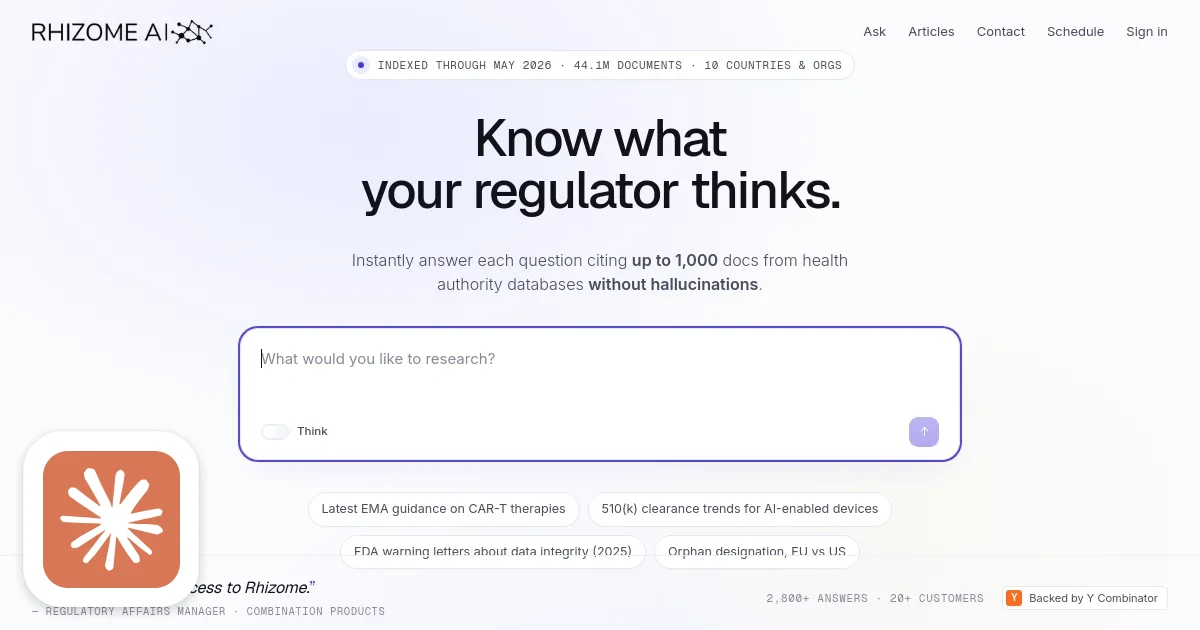 Claude's Corner: Rhizome AI, The FDA Whisperer for Biotech