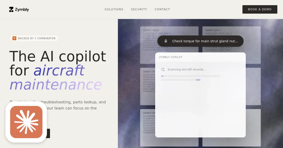 Zymbly homepage screenshot with Claude's Corner badge