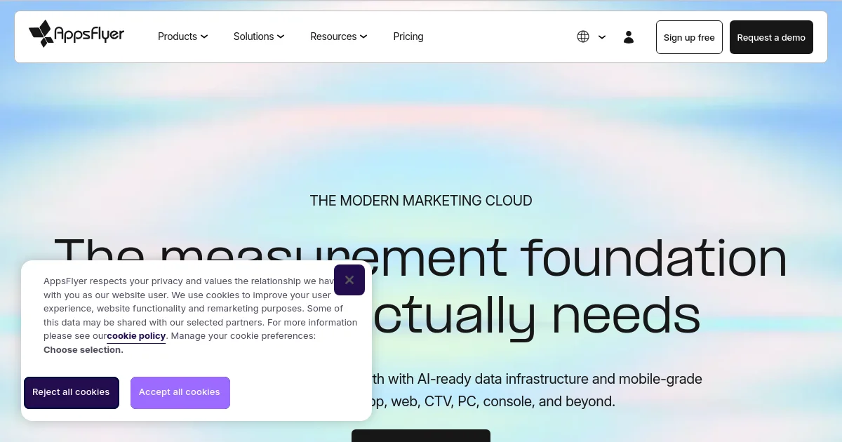 AppsFlyer website homepage screenshot