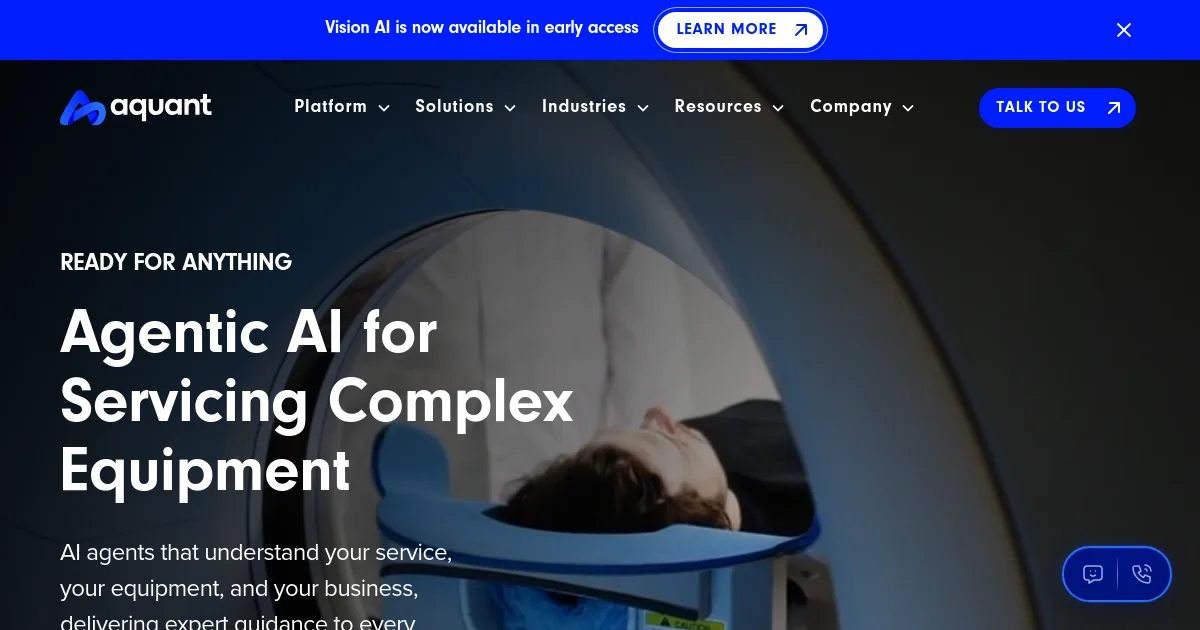 Aquant website homepage screenshot