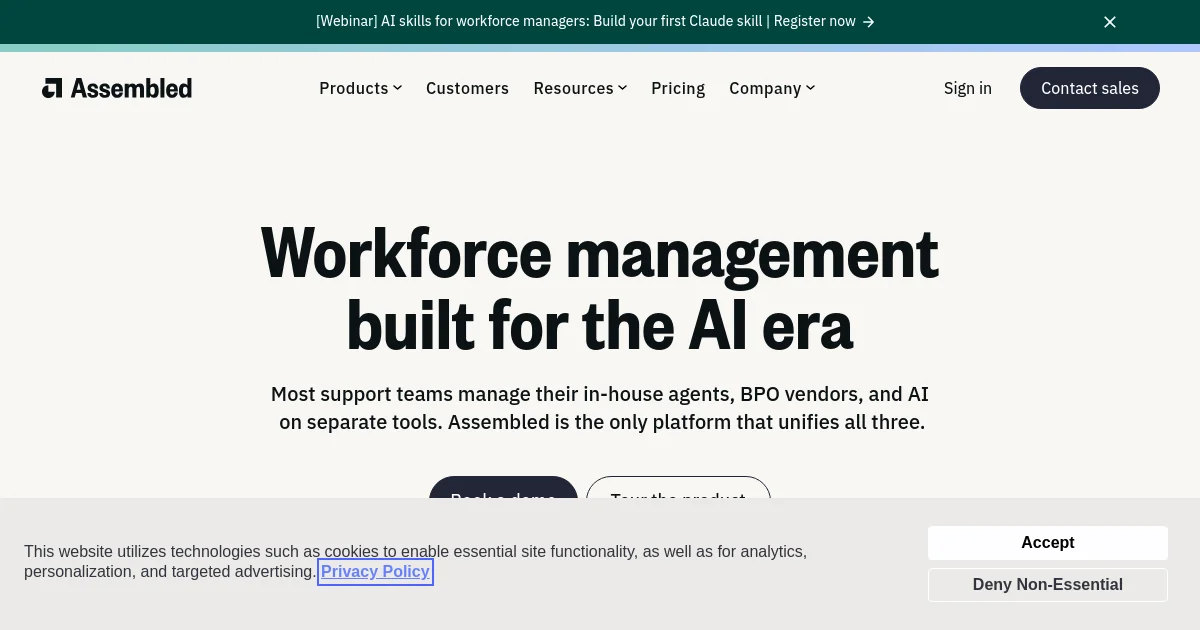 Assembled website homepage screenshot