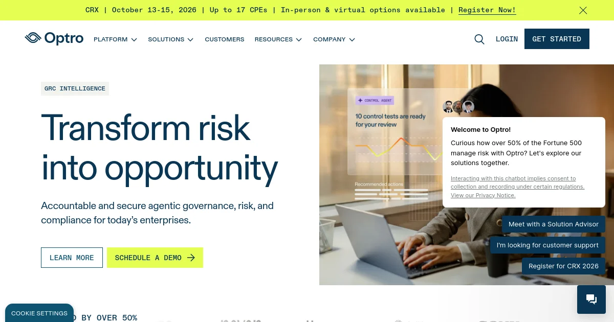 AuditBoard website homepage screenshot