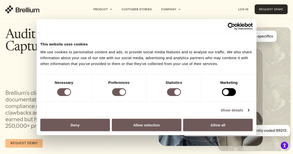 Brellium website homepage screenshot