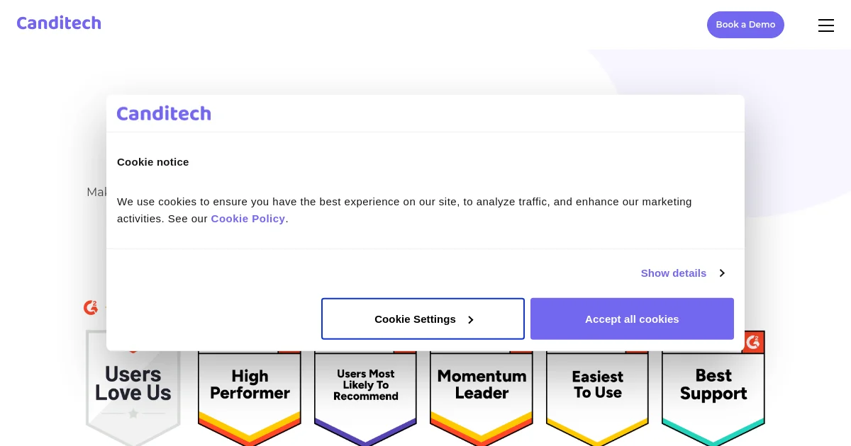 Canditech website homepage screenshot