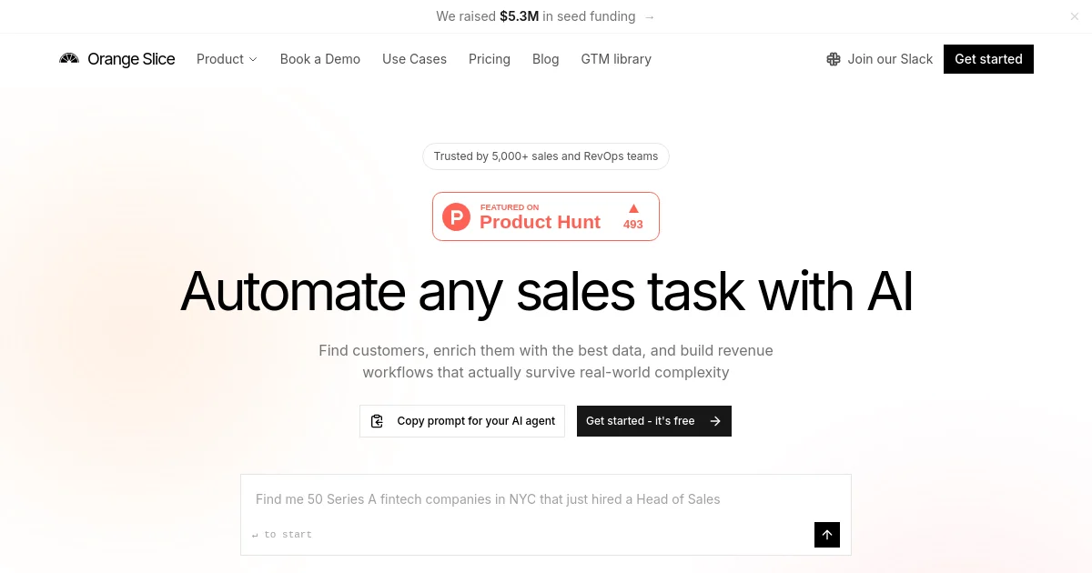 Orange Slice website homepage screenshot