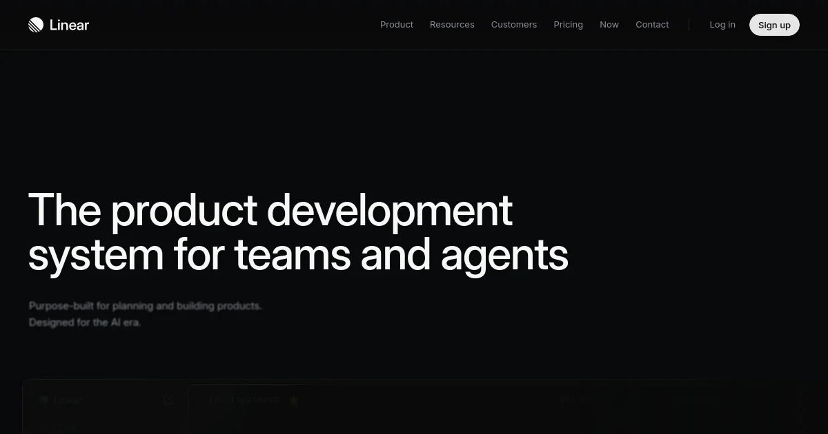 Linear website homepage screenshot