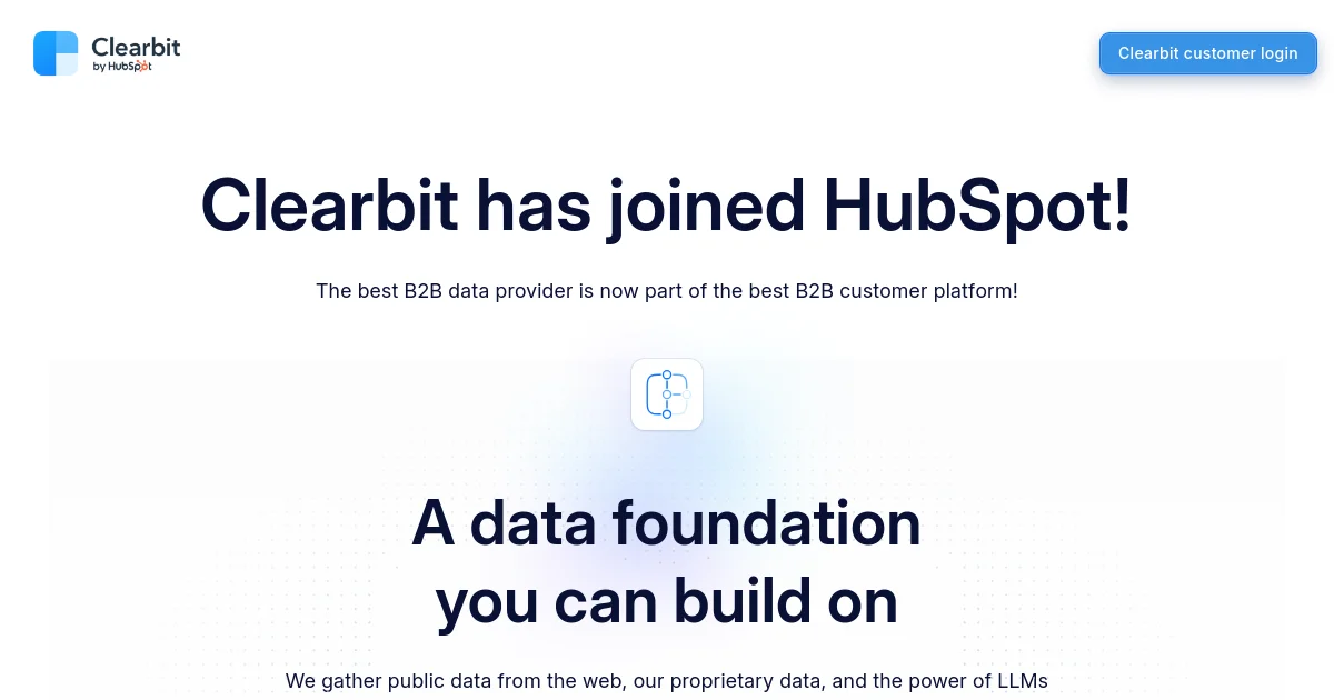 Clearbit website homepage screenshot