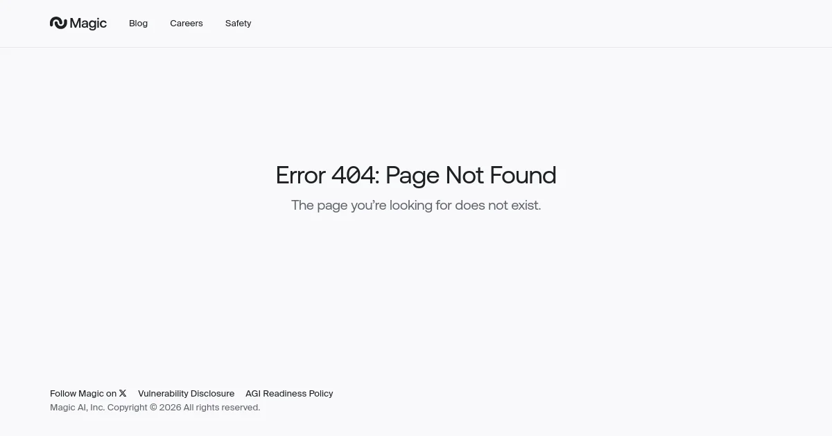 Magic website homepage screenshot