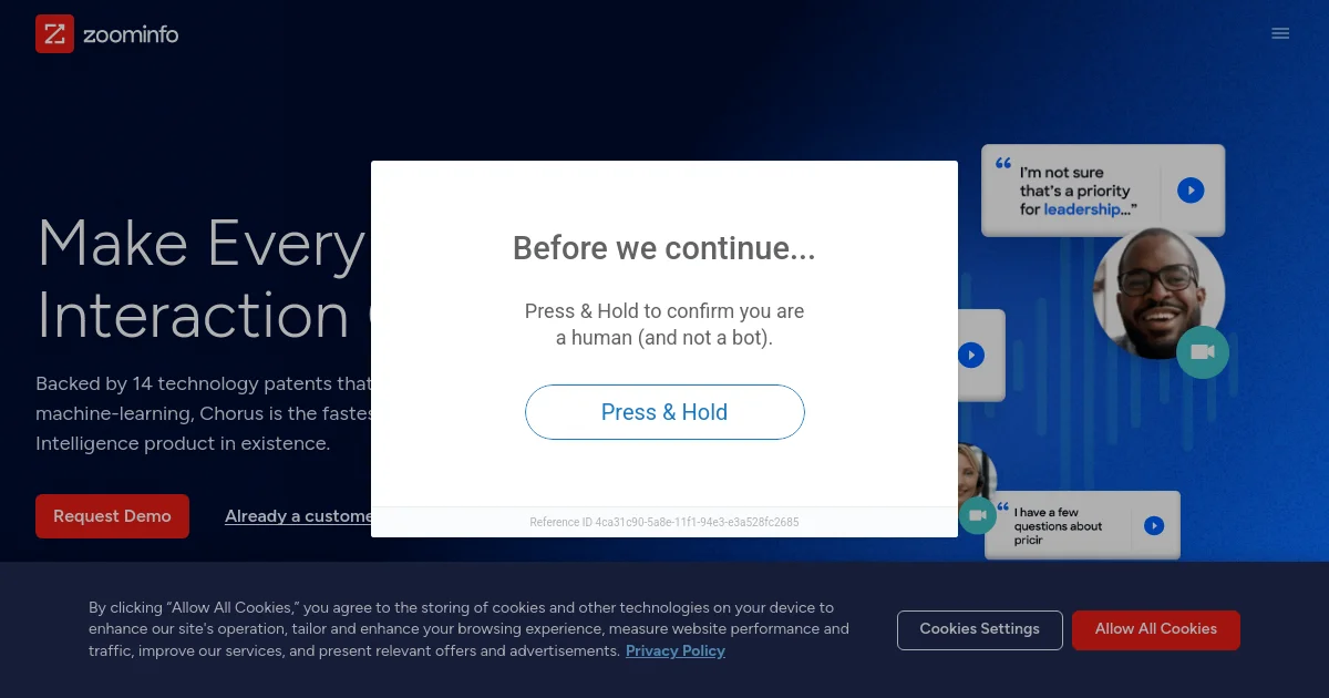Chorus.ai website homepage screenshot