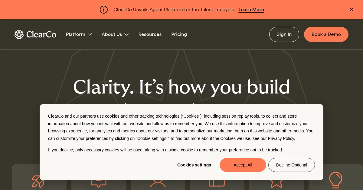 ClearCompany website homepage screenshot