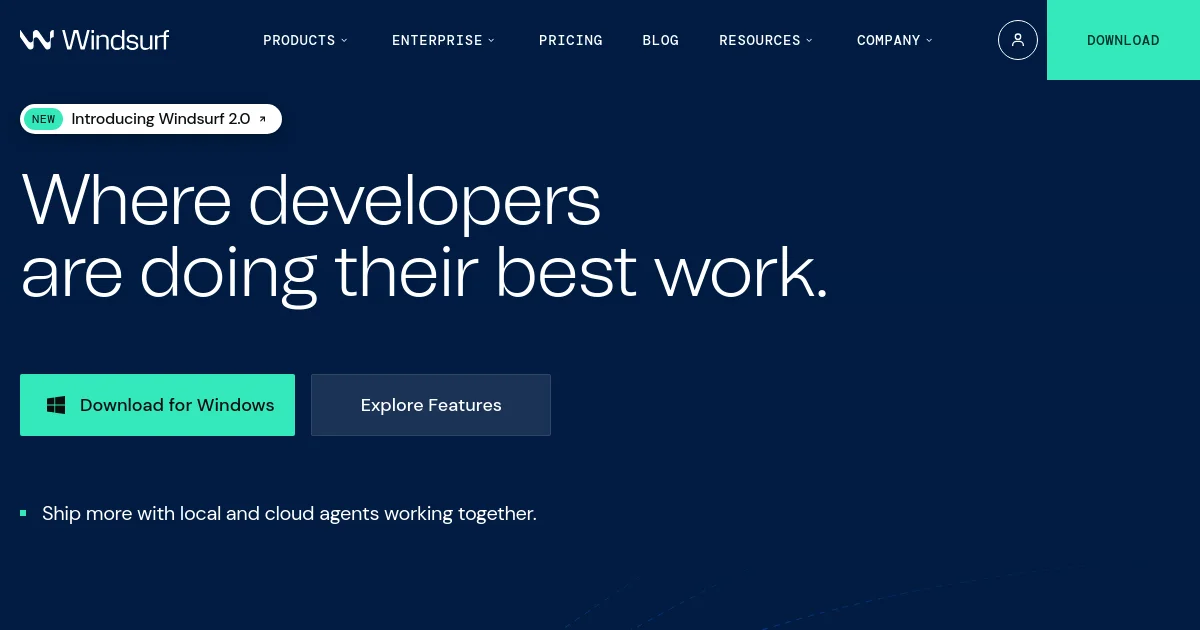 Codeium website homepage screenshot