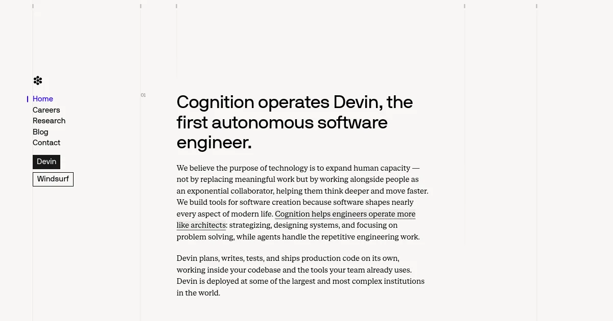 Cognition AI website homepage screenshot