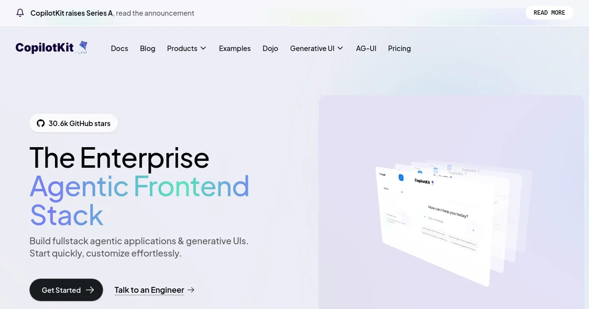 CopilotKit website homepage screenshot