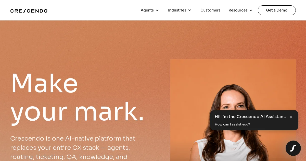 Crescendo website homepage screenshot