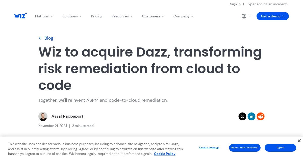 Dazz website homepage screenshot