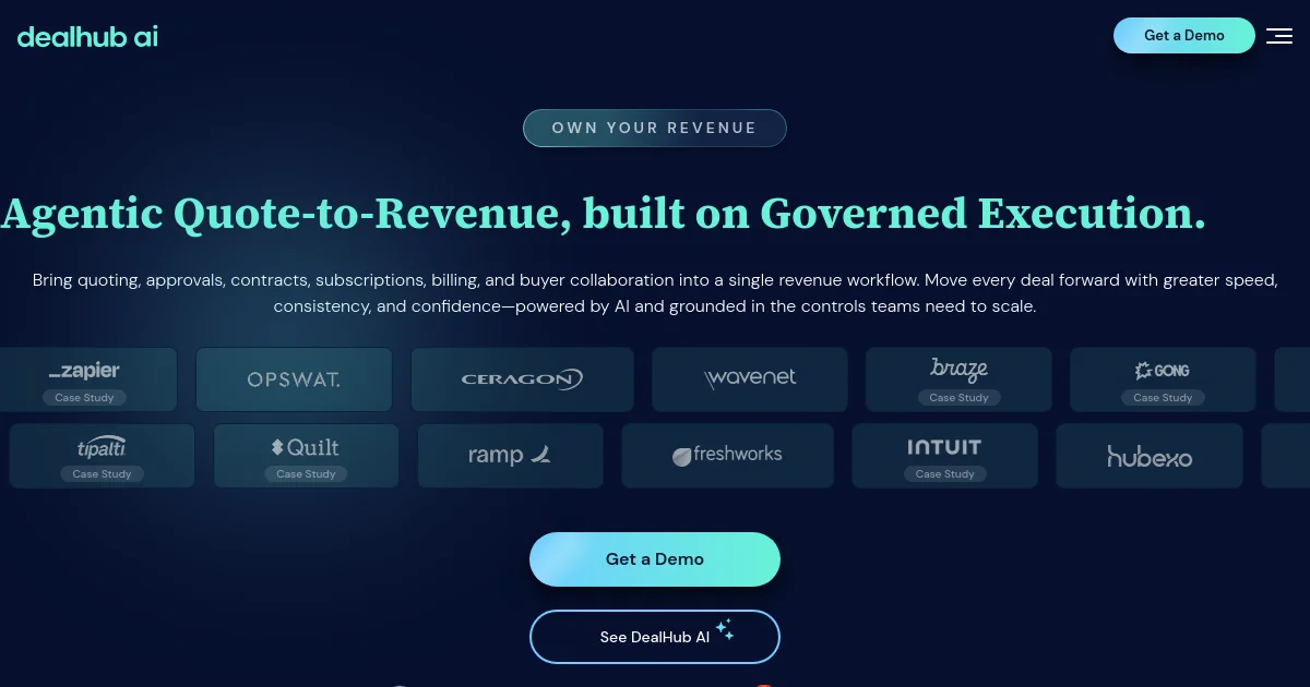DealHub website homepage screenshot