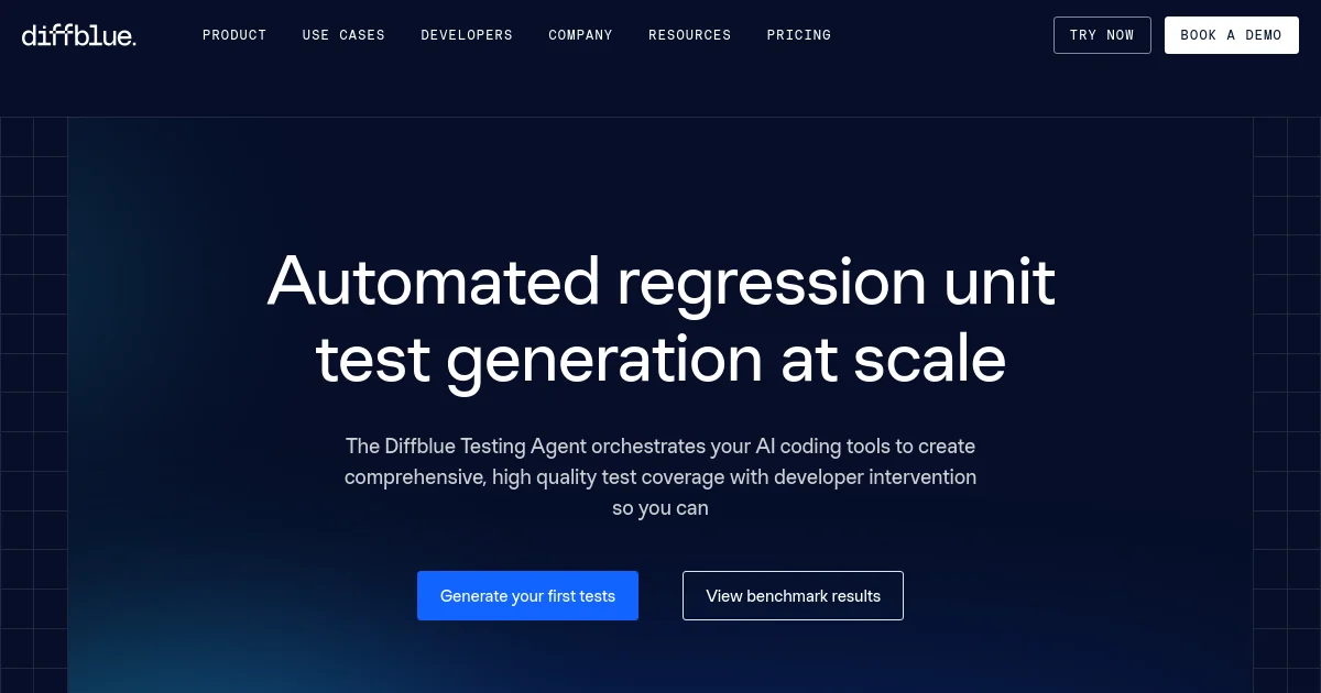 Diffblue website homepage screenshot