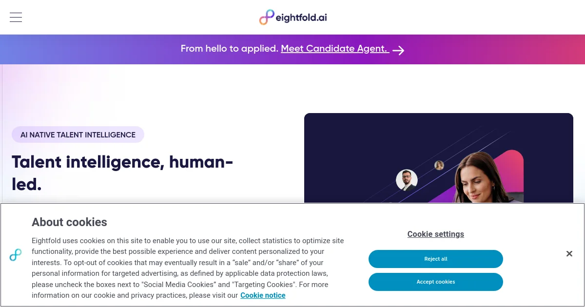 Eightfold.ai website homepage screenshot
