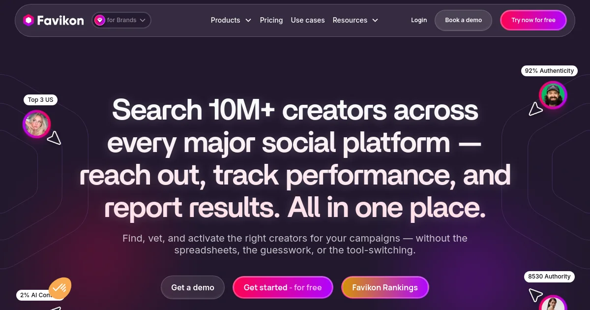 Favikon website homepage screenshot