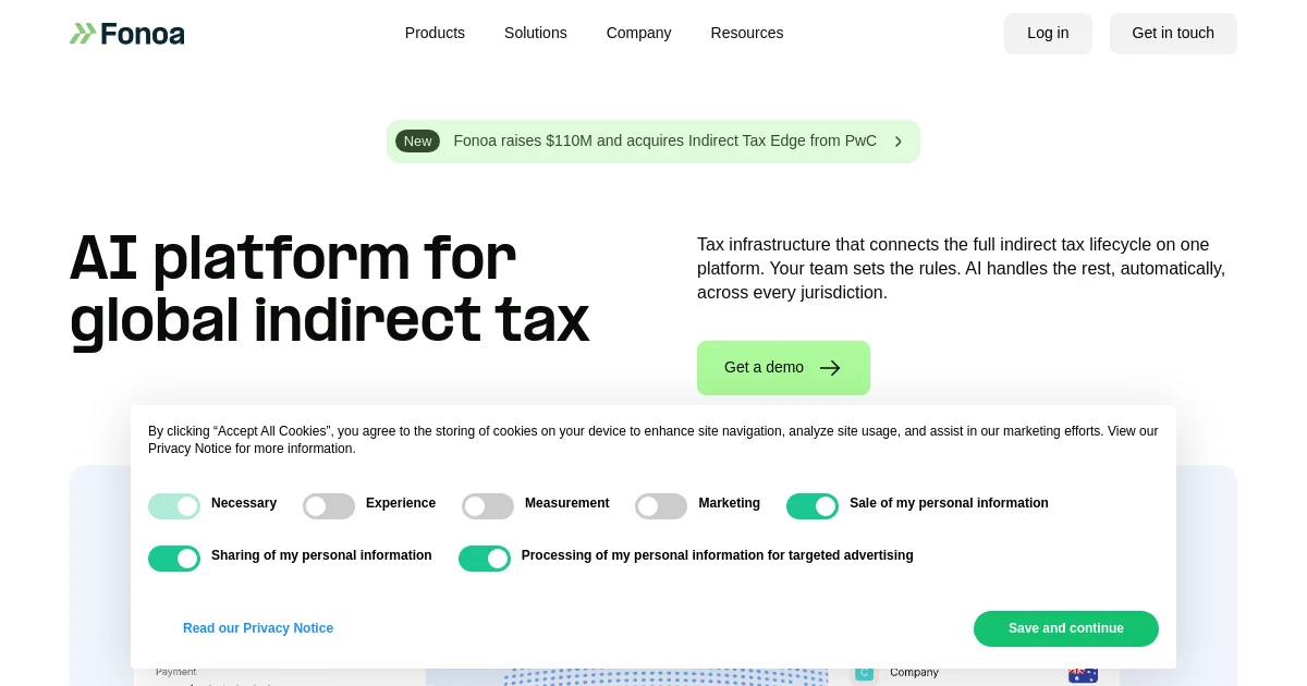 Fonoa website homepage screenshot
