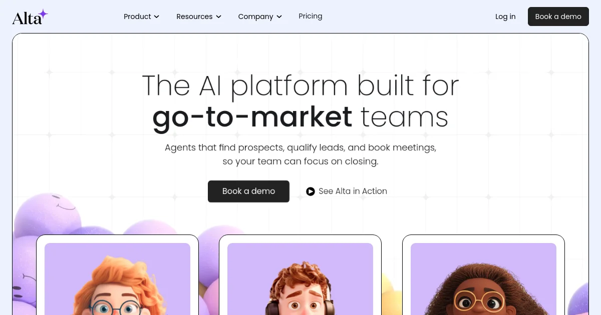 Alta website homepage screenshot