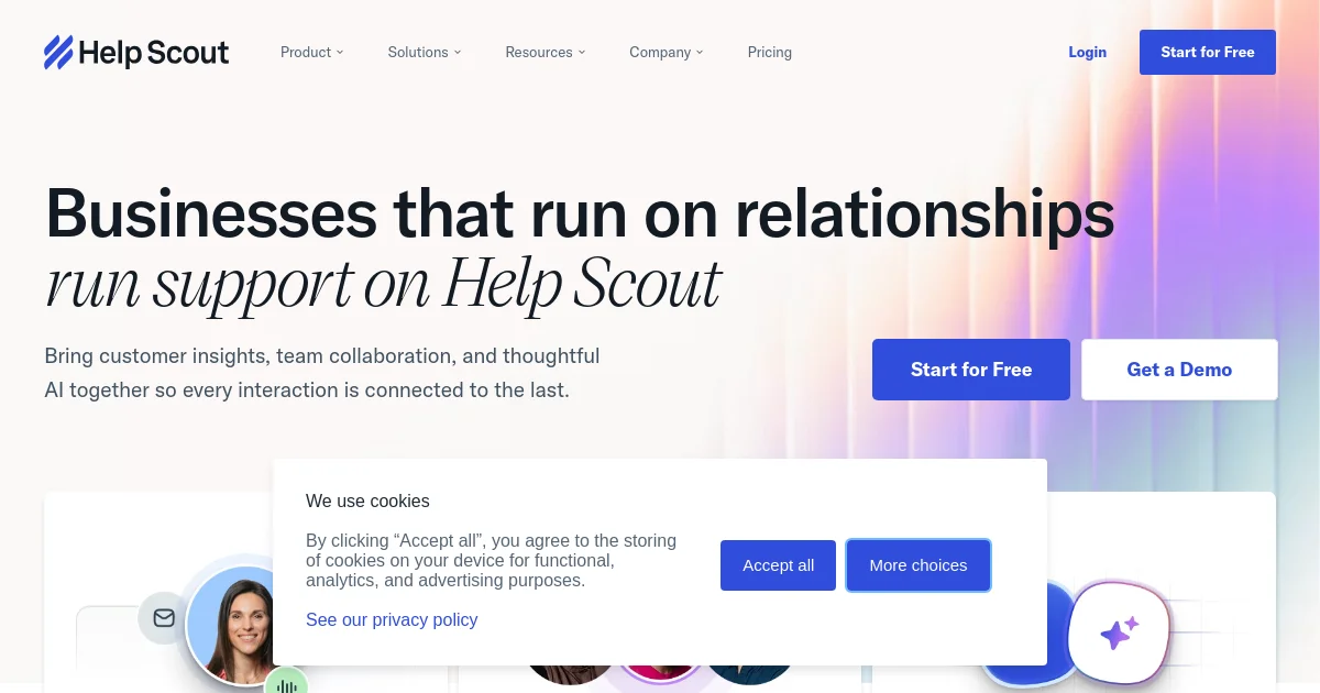 Help Scout website homepage screenshot