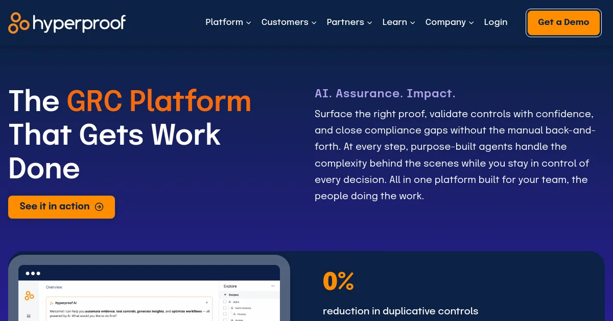Hyperproof website homepage screenshot