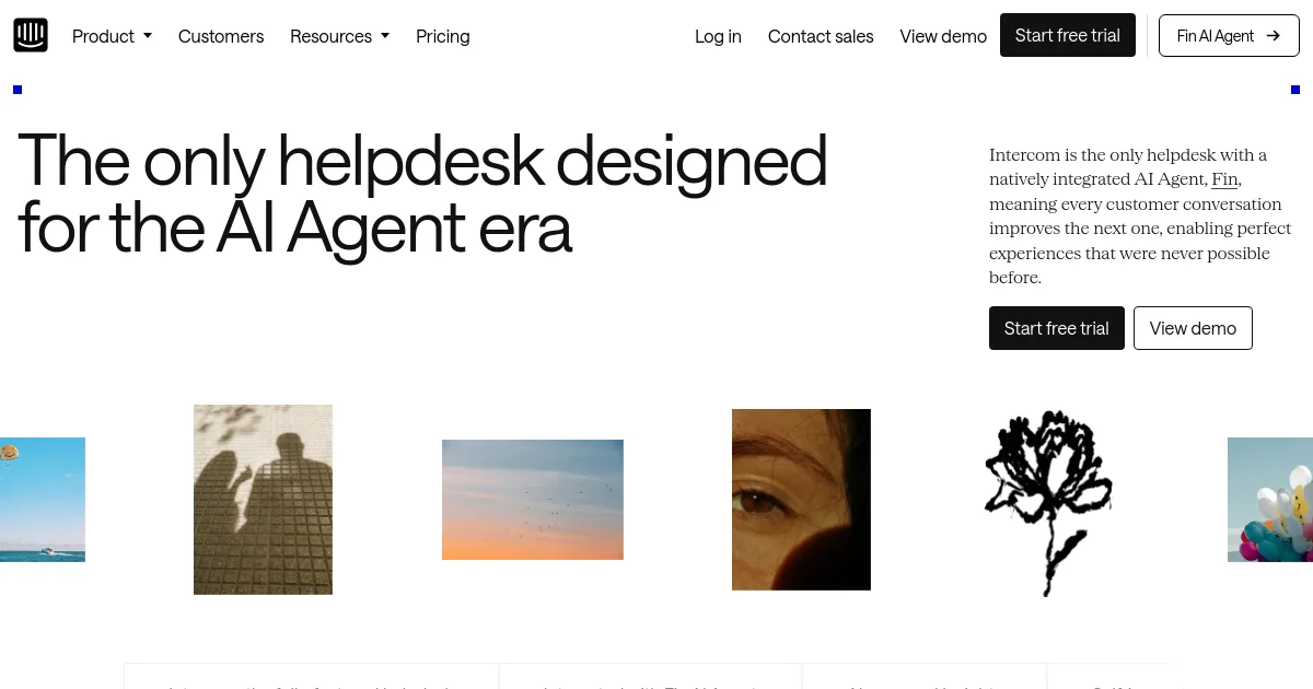 Intercom website homepage screenshot