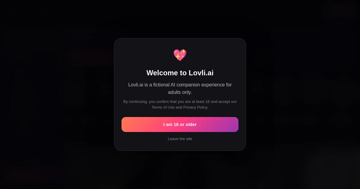 Lovli website homepage screenshot