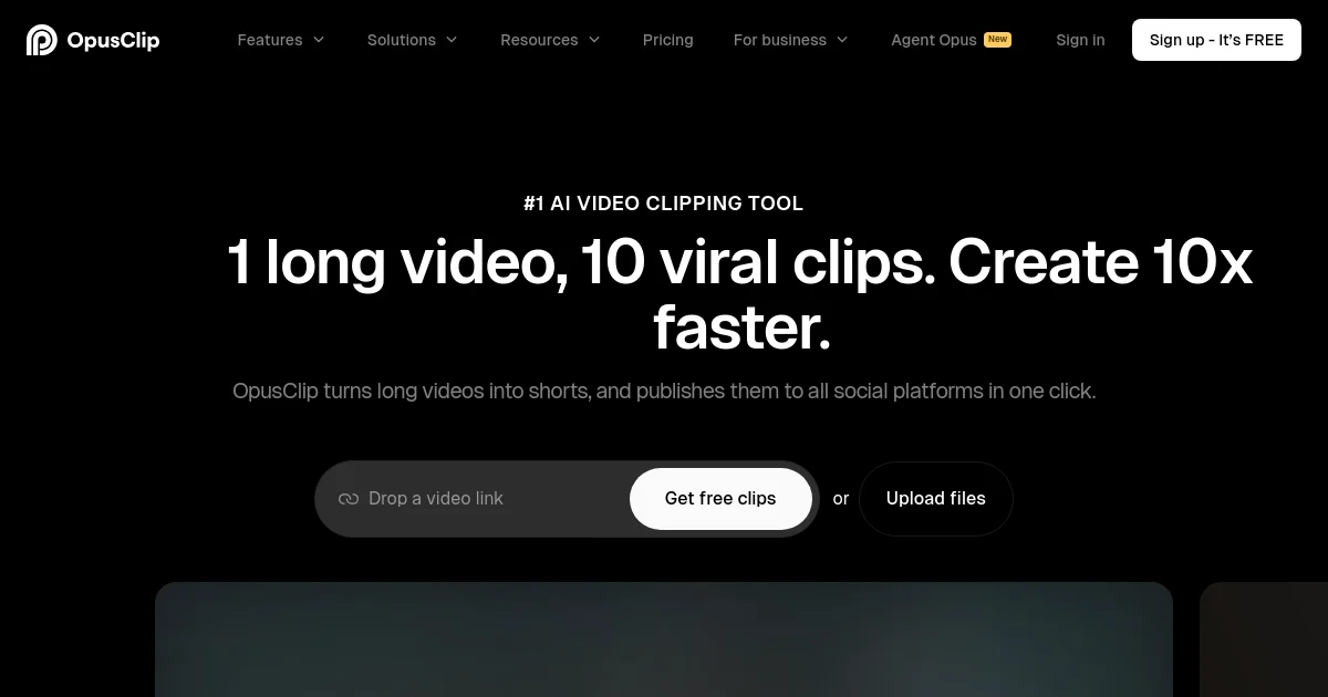 Opus.pro website homepage screenshot