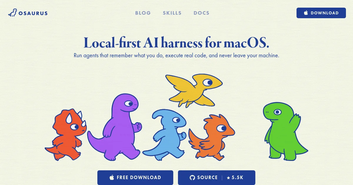 Osaurus website homepage screenshot