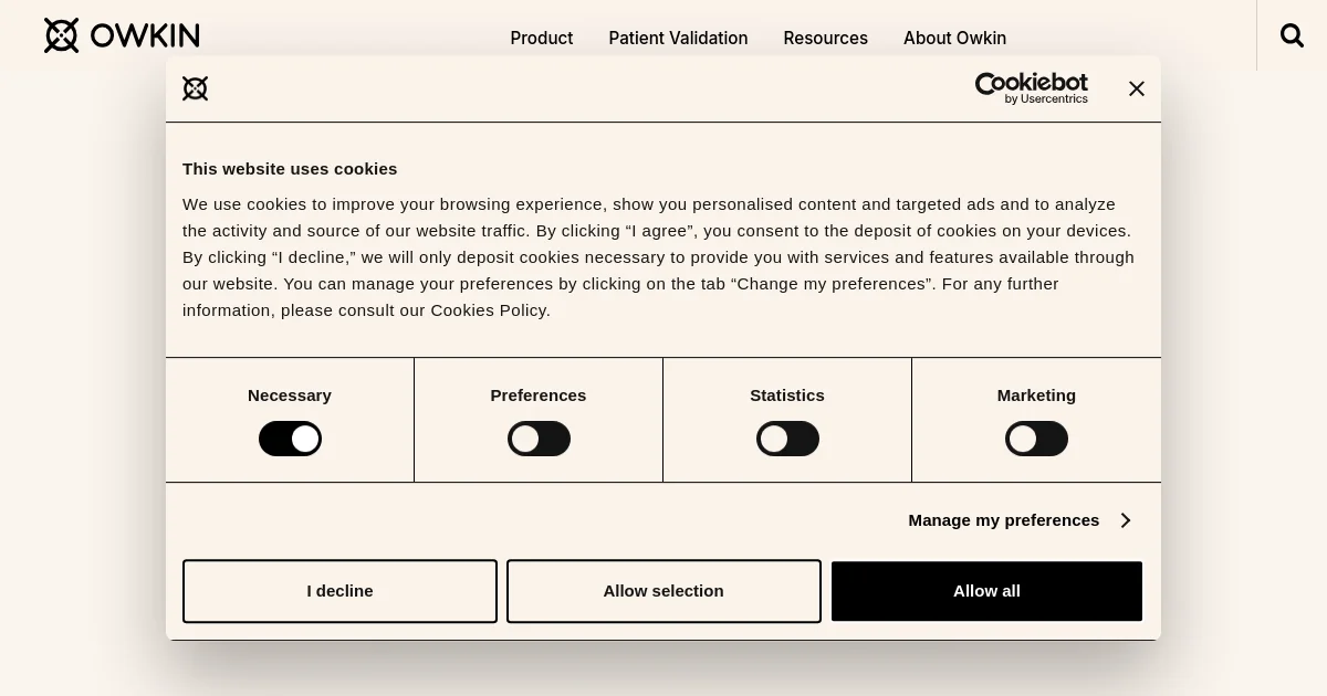Owkin website homepage screenshot