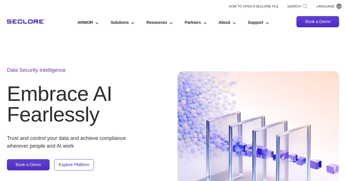 Seclore website homepage screenshot