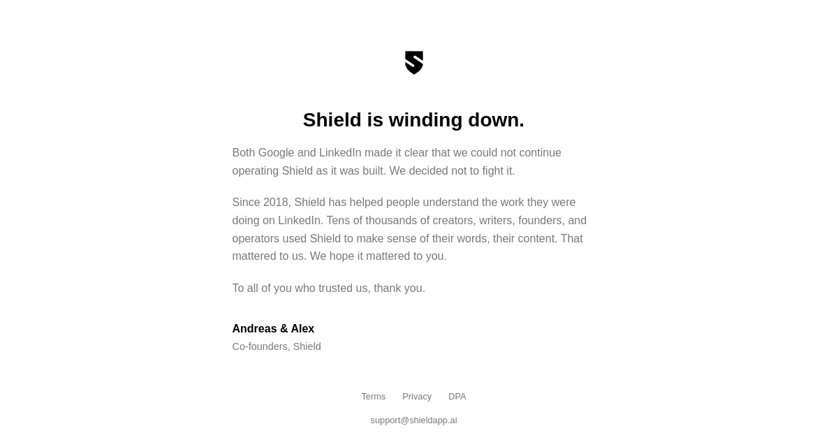 ShieldAnalytics website homepage screenshot