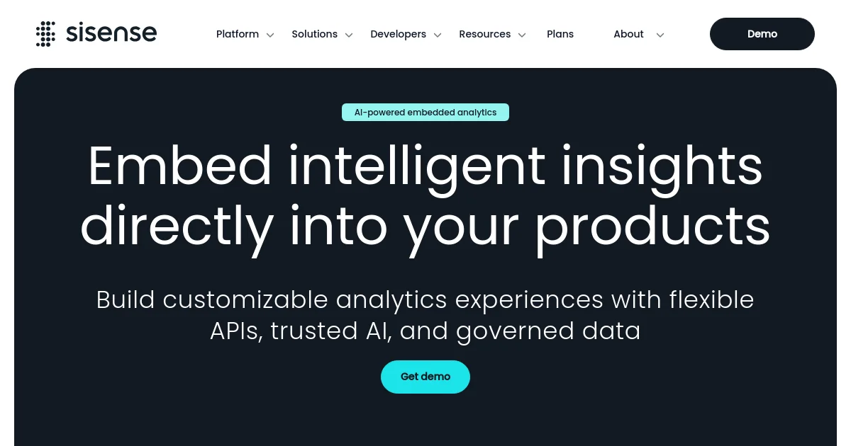 Sisense website homepage screenshot