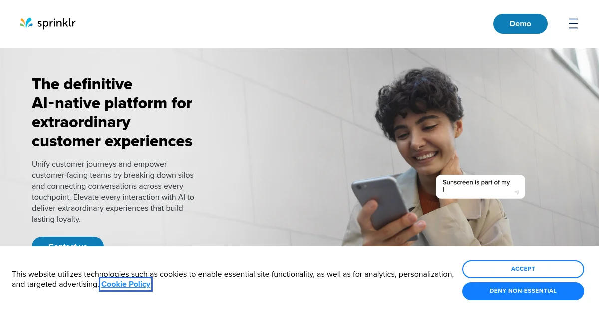 sprinklr website homepage screenshot