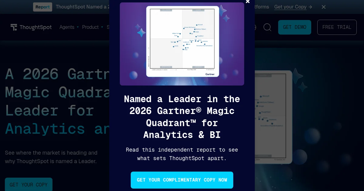 ThoughtSpot website homepage screenshot