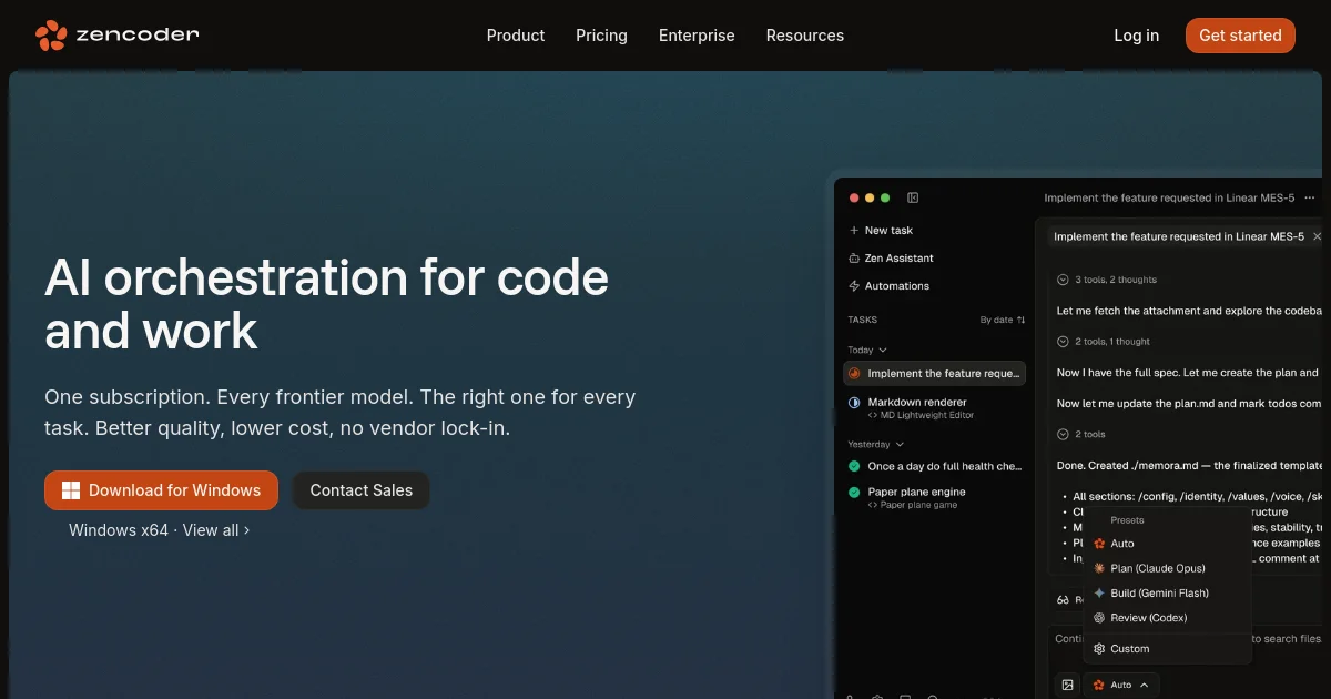 Zencoder website homepage screenshot
