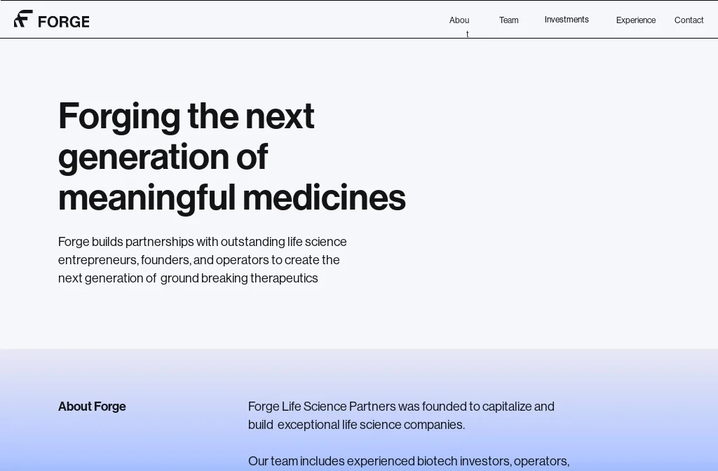 Forge Life Science Partners header image
