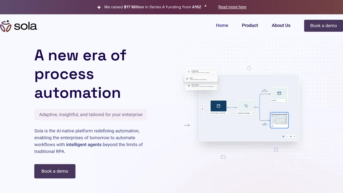 Sola Raises $17.5M Series A for Agentic Bots