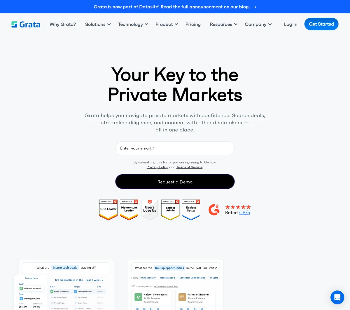 Datasite Acquires Grata in $500 Million Deal