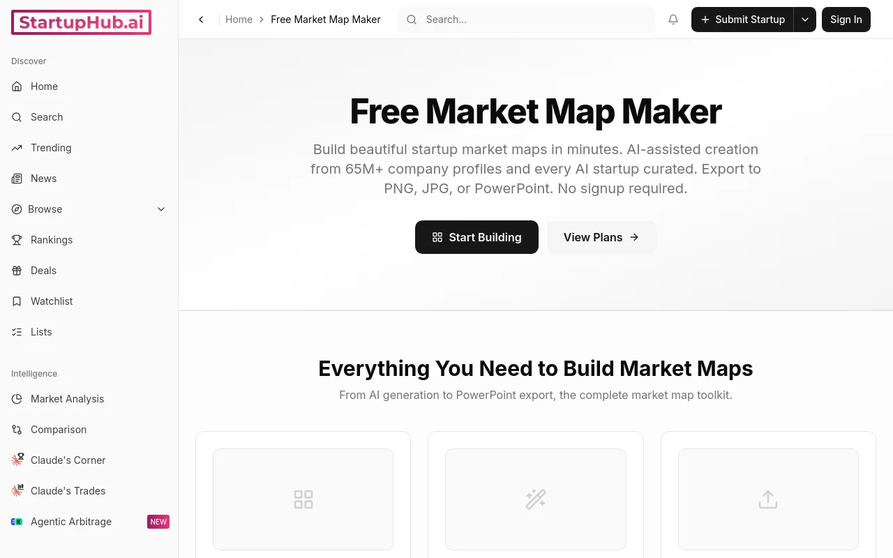 StartupHub.ai Market Map Maker with one-click style presets