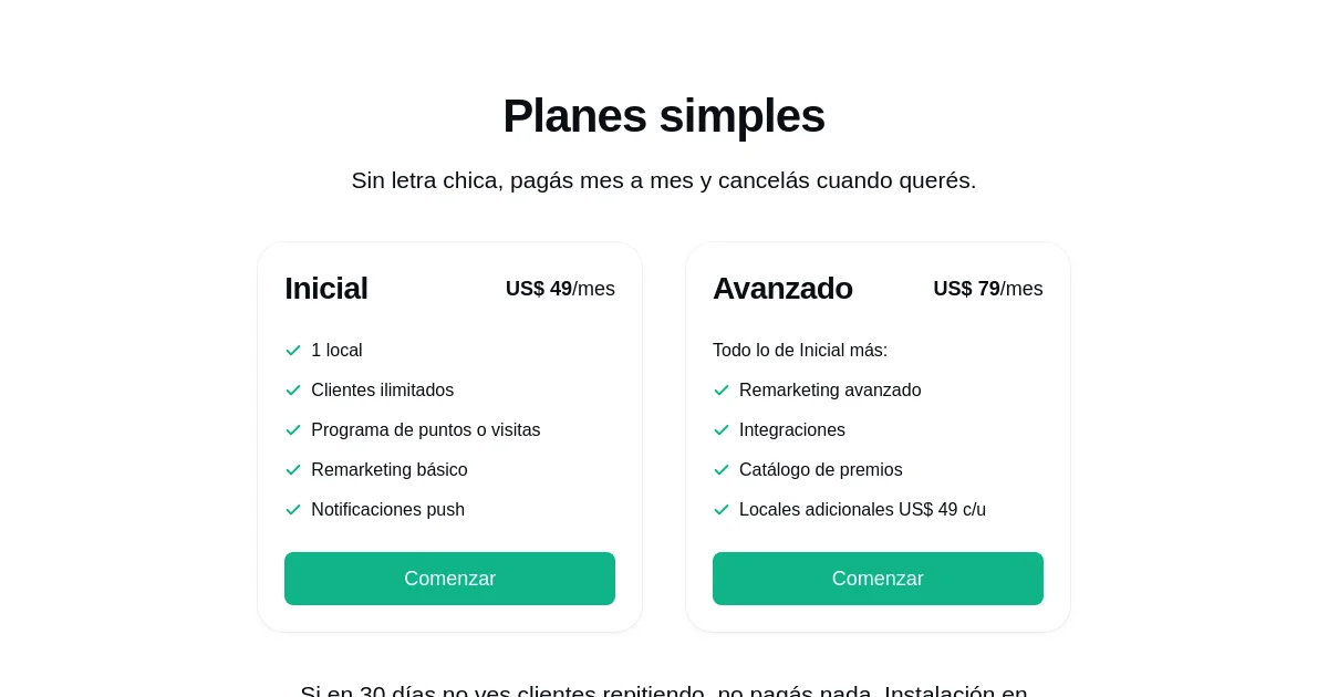 Loyalics pricing page