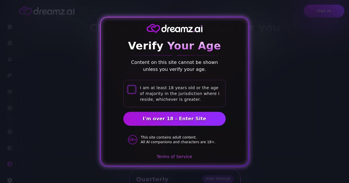 Dreamz.ai pricing page