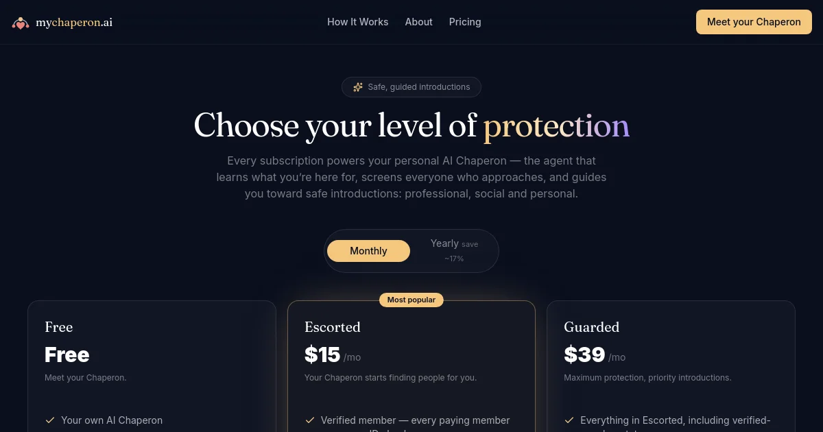 Mychaperon pricing page