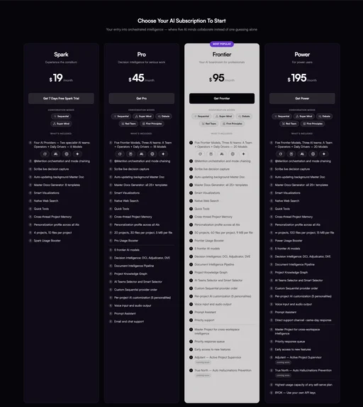 Suprmind pricing page